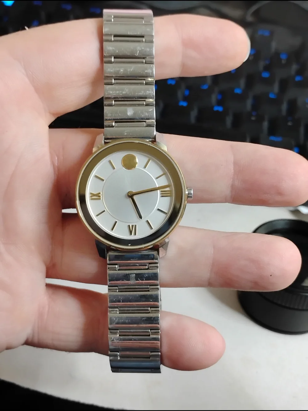 Movado Two-Tone Silver and Gold Accent Bracelet Watch
